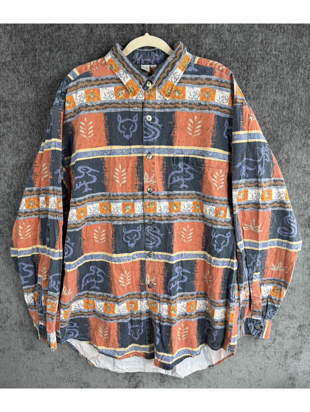 Vintage The Territory Ahead Wildlife Cave Art Print Shirt Mens XXL Cotton